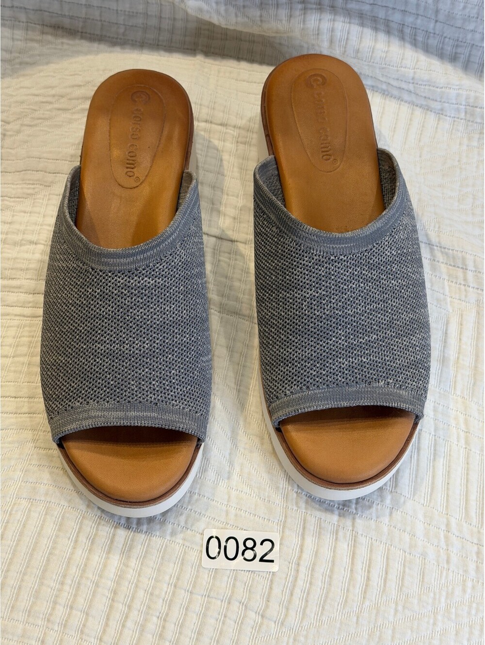 Corso Como Women's Blue / Gray Slip-On Platform Sandals Size 8.5M